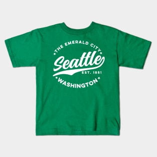 Vintage Seattle Emerald City Washington USA Kids T-Shirt